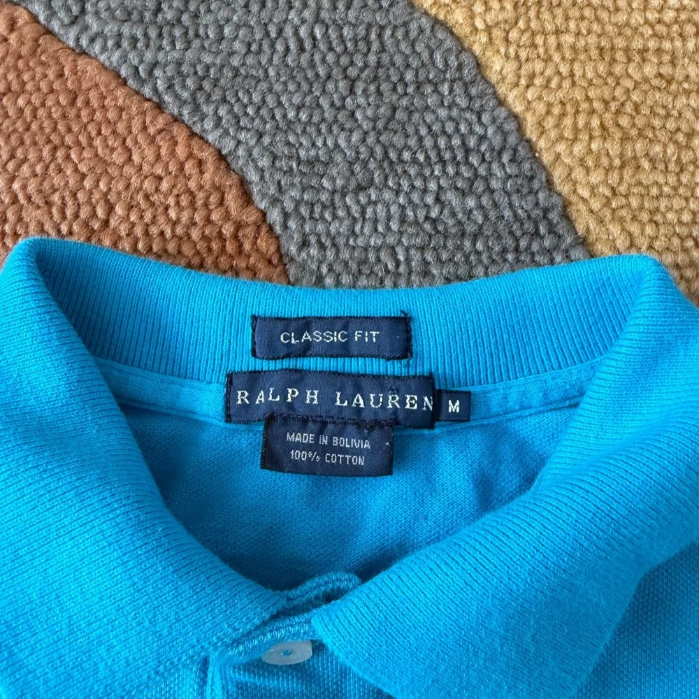 Ralph Lauren Classic Fit Vintage Aqua Blue Polo Shirt Men’s Size Medium